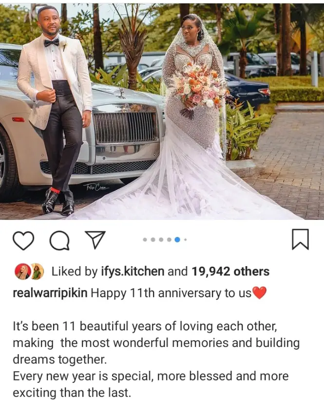 Real Warri Pikin counts her blessings as she marks 11th wedding anniversary with husband