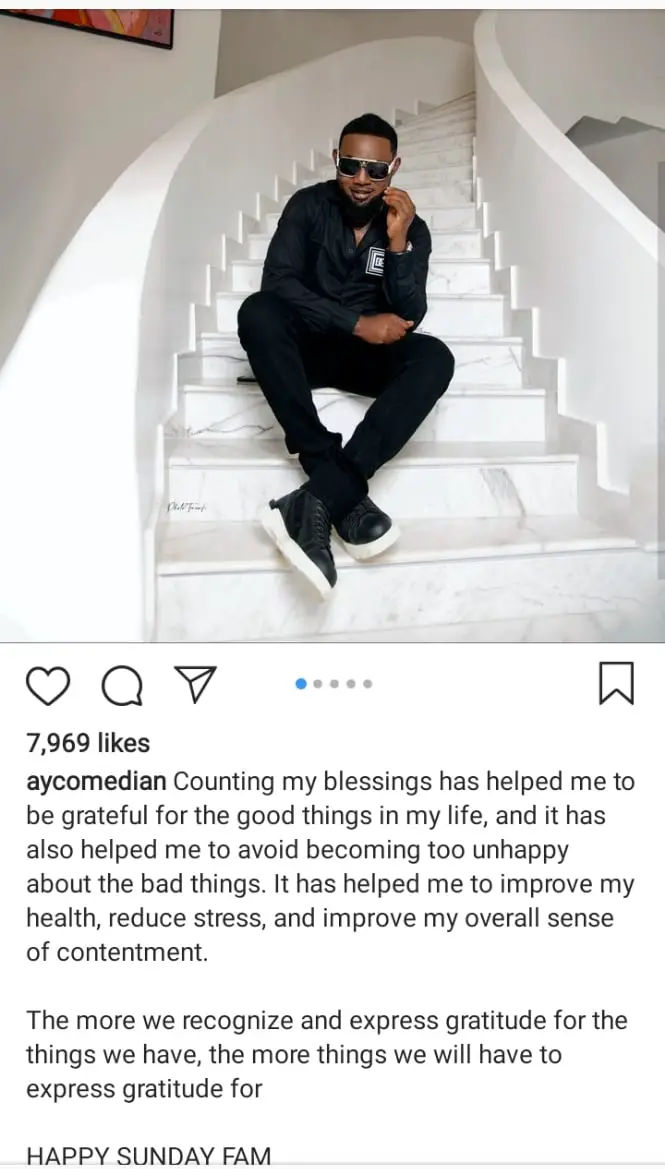 AY Makun shares what counting his blessings has done for him