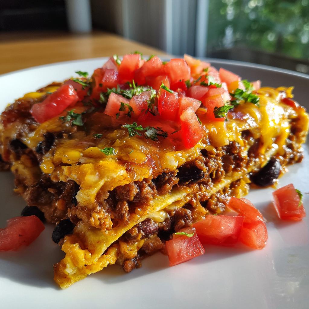 make ahead enchilada casserole - detail 1